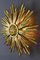 Large Backlit Sunburst Wall Light in Gilded Wood, 1930s 7