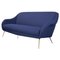 Italian Blue Sofa with Brass Legs, 1950s 1
