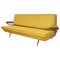 Italian Yellow Sofa Bed with Black Metal Legs, 1960s 1