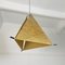 Italian Mid-Century Modern Pyramid Metal and Parchment Chandelier, 1960s 4