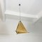Italian Mid-Century Modern Pyramid Metal and Parchment Chandelier, 1960s 3