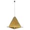 Italian Mid-Century Modern Pyramid Metal and Parchment Chandelier, 1960s 1