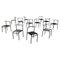 Italian Modern Cafe Chairs in Black Rubber and Metal by Philippe Starck for Baleri, 1980s, Set of 12 1