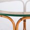 Mid-Century Italian Round Rattan & Bamboo Coffee Table with Glass Shelf, 1960s 15