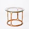 Mid-Century Italian Round Rattan & Bamboo Coffee Table with Glass Shelf, 1960s 6