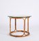 Mid-Century Italian Round Rattan & Bamboo Coffee Table with Glass Shelf, 1960s 2