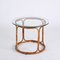 Mid-Century Italian Round Rattan & Bamboo Coffee Table with Glass Shelf, 1960s 8