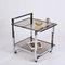 Mid-Century Italian Rectangular Chromed Steel and Smoked Glass Bar Cart, 1970s 13