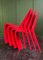 Rote italienische Vintage Stühle von Pedrali, 4er Set 4