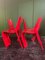 Vintage Italian Red Chairs from Pedrali, Set of 4 3