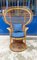 Rattan and Bamboo Peacock Armchair, Italy, 1970s, Image 1