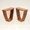 Art Deco Burr Walnut Console Tables, 1930s, Set of 2 3