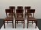 Art Deco Stühle aus Nussholz mit Ledersitzen, 1940er, 6er Set 1