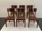 Art Deco Chairs in Walnut Root with Leather Seats, 1940s, Set of 6 3