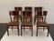 Art Deco Stühle aus Nussholz mit Ledersitzen, 1940er, 6er Set 3