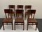 Art Deco Chairs in Walnut Root with Leather Seats, 1940s, Set of 6 2