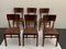 Chaises Art Déco en Noyer avec Assises en Cuir, 1940s, Set de 6 2