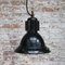 French Black Enamel Vintage Industrial Factory Pendant Lamp, 1950s 5