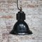 French Black Enamel Vintage Industrial Factory Pendant Lamp, 1950s, Image 5