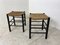 Modernist Rush and Beech Stools in the Style of Charlotte Perriand, 1960s, Set of 2 3