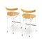 Stools in Metal and Curved Plywood, 1980s, Set of 2 6