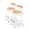 Stools in Metal and Curved Plywood, 1980s, Set of 2 4