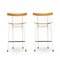 Stools in Metal and Curved Plywood, 1980s, Set of 2 3