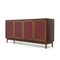 Credenza in legno con ante in similpelle di Dino Frigerio per Frigerio, anni '60, Immagine 4