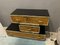Modular Veneer Wood and Brass Trimmed Console Cabinet, 1950s, Set of 3, Image 2
