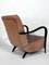 Mid-Century Italian Sculptural Leather and Curved Wood Armchair, 1950s 5