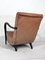 Mid-Century Italian Sculptural Leather and Curved Wood Armchair, 1950s, Image 4
