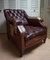 Gentlemans Armchair in Distressed Leather, 1840s, Image 2