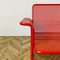 Panca a due posti Mid-Century in metallo rosso con tavolino abbinato, Italia, anni '70, Immagine 3