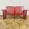 Banc Deux Places Mid-Century en Métal Rouge avec Table Assortie, Italie, 1970s, Set de 2 9