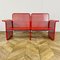 Mid-Century Italian Two-Seater Bench in Red Metal with Matching Table, 1970s, Set of 2 9