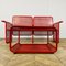 Mid-Century Italian Two-Seater Bench in Red Metal with Matching Table, 1970s, Set of 2, Image 10