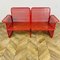 Mid-Century Italian Two-Seater Bench in Red Metal with Matching Table, 1970s, Set of 2, Image 4