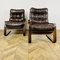 Mid-Century Cantilever Lounge Chairs in Leather and Bentwood, 1980s, Set of 2 3