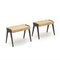 Tabourets en Rotin, 1950s, Set de 2 1