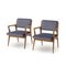 Armlehnstühle aus Holz und Samt von Galleria Mobili Darte Cantù, 1950er, 2er Set 4