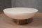 Mid-Century Round Goatskin and Brass Sofa Table, 1990s 1