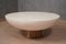 Mid-Century Round Goatskin and Brass Sofa Table, 1990s, Image 1