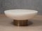 Mid-Century Round Goatskin and Brass Sofa Table, 1990s 8