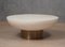 Mid-Century Round Goatskin and Brass Sofa Table, 1990s, Image 8