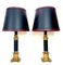 Large Brass and Leather Table Lamps from Maison Jansen, France, 1970s, Set of 2 1