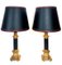 Large Brass and Leather Table Lamps from Maison Jansen, France, 1970s, Set of 2, Image 3