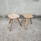 Wooden Milking Tripodal Stools with Splayed Legs, 1930s, Set of 2, Image 2