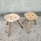 Wooden Milking Tripodal Stools with Splayed Legs, 1930s, Set of 2 7