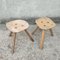 Wooden Milking Tripodal Stools with Splayed Legs, 1930s, Set of 2, Image 7