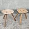 Wooden Milking Tripodal Stools with Splayed Legs, 1930s, Set of 2, Image 6